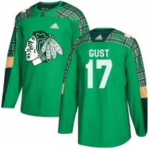 Youth Adidas Chicago Blackhawks Dave Gust Green St. Patrick's Day Practice Jersey - Authentic