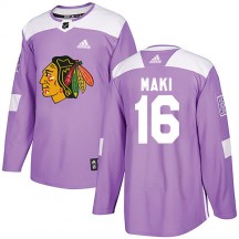 Youth Adidas Chicago Blackhawks Chico Maki Purple Fights Cancer Practice Jersey - Authentic