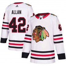 Youth Adidas Chicago Blackhawks Nolan Allan White Away Jersey - Authentic
