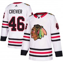 Youth Adidas Chicago Blackhawks Louis Crevier White Away Jersey - Authentic