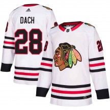 Youth Adidas Chicago Blackhawks Colton Dach White Away Jersey - Authentic