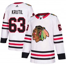 Youth Adidas Chicago Blackhawks Michael Krutil White Away Jersey - Authentic