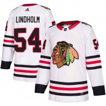 Youth Adidas Chicago Blackhawks Anton Lindholm White Away Jersey - Authentic