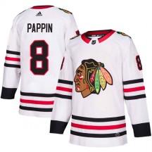 Youth Adidas Chicago Blackhawks Jim Pappin White Away Jersey - Authentic