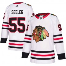 Youth Adidas Chicago Blackhawks Nick Seeler White Away Jersey - Authentic