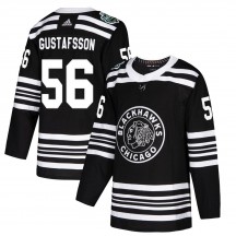 Men's Adidas Chicago Blackhawks Erik Gustafsson Black 2019 Winter Classic Jersey - Authentic