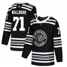 Men's Adidas Chicago Blackhawks Lucas Wallmark Black 2019 Winter Classic Jersey - Authentic