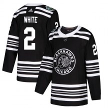 Men's Adidas Chicago Blackhawks Bill White White Black 2019 Winter Classic Jersey - Authentic