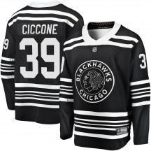 Men's Fanatics Branded Chicago Blackhawks Enrico Ciccone Black Breakaway Alternate 2019/20 Jersey - Premier