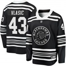 Men's Fanatics Branded Chicago Blackhawks Alex Vlasic Black Breakaway Alternate 2019/20 Jersey - Premier