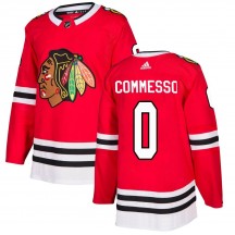 Men's Adidas Chicago Blackhawks Drew Commesso Red Home Jersey - Authentic