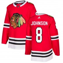Men's Adidas Chicago Blackhawks Jack Johnson Red Home Jersey - Authentic