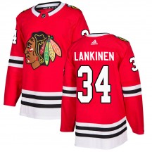 Men's Adidas Chicago Blackhawks Kevin Lankinen Red ized Home Jersey - Authentic