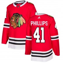 Men's Adidas Chicago Blackhawks Isaak Phillips Red Home Jersey - Authentic