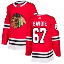 Men's Adidas Chicago Blackhawks Samuel Savoie Red Home Jersey - Authentic