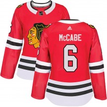 Women's Adidas Chicago Blackhawks Jake McCabe Red Home Jersey - Authentic