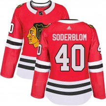 Women's Adidas Chicago Blackhawks Arvid Soderblom Red Home Jersey - Authentic