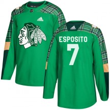 Men's Adidas Chicago Blackhawks Phil Esposito Green St. Patrick's Day Practice Jersey - Authentic