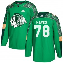 Men's Adidas Chicago Blackhawks Gavin Hayes Green St. Patrick's Day Practice Jersey - Authentic