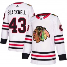 Men's Adidas Chicago Blackhawks Colin Blackwell White Away Jersey - Authentic