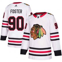 Men's Adidas Chicago Blackhawks Scott Foster White Away Jersey - Authentic