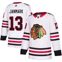 Men's Adidas Chicago Blackhawks Mattias Janmark White Away Jersey - Authentic