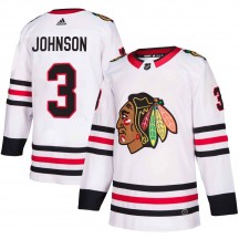 Men's Adidas Chicago Blackhawks Jack Johnson White Away Jersey - Authentic