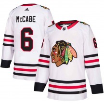 Men's Adidas Chicago Blackhawks Jake McCabe White Away Jersey - Authentic