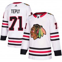 Men's Adidas Chicago Blackhawks Michal Teply White Away Jersey - Authentic