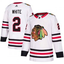 Men's Adidas Chicago Blackhawks Bill White White Away Jersey - Authentic