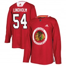 Youth Adidas Chicago Blackhawks Anton Lindholm Red Home Practice Jersey - Authentic