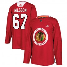 Youth Adidas Chicago Blackhawks Jacob Nilsson Red Home Practice Jersey - Authentic
