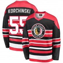 Men's Fanatics Branded Chicago Blackhawks Kevin Korchinski Red/Black Breakaway Heritage Jersey - Premier