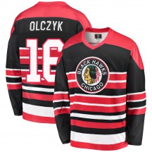 Men's Fanatics Branded Chicago Blackhawks Ed Olczyk Red/Black Breakaway Heritage Jersey - Premier