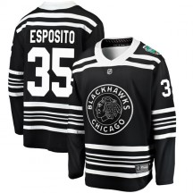 Youth Fanatics Branded Chicago Blackhawks Tony Esposito Black 2019 Winter Classic Jersey - Breakaway