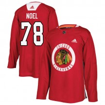 Men's Adidas Chicago Blackhawks Nathan Noel Red Home Practice Jersey - Authentic