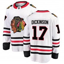 Youth Fanatics Branded Chicago Blackhawks Jason Dickinson White Away Jersey - Breakaway