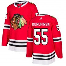 Youth Adidas Chicago Blackhawks Kevin Korchinski Red Home Jersey - Authentic