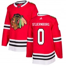 Youth Adidas Chicago Blackhawks Victor Stjernborg Red Home Jersey - Authentic