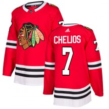 Men's Adidas Chicago Blackhawks Chris Chelios Red Jersey - Authentic