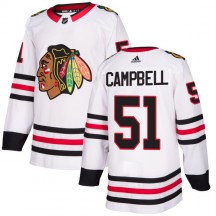Men's Adidas Chicago Blackhawks Brian Campbell White Jersey - Authentic