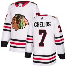 Women's Adidas Chicago Blackhawks Chris Chelios White Away Jersey - Authentic