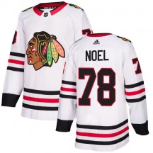 Youth Adidas Chicago Blackhawks Nathan Noel White Away Jersey - Authentic