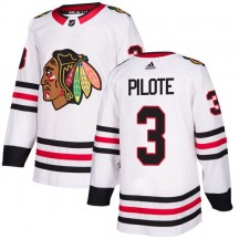 Youth Adidas Chicago Blackhawks Pierre Pilote White Away Jersey - Authentic