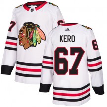 Youth Adidas Chicago Blackhawks Tanner Kero White Away Jersey - Authentic