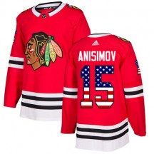 Men's Adidas Chicago Blackhawks Artem Anisimov Red USA Flag Fashion Jersey - Authentic