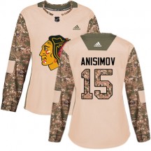 Women's Adidas Chicago Blackhawks Artem Anisimov Camo Veterans Day Practice Jersey - Authentic