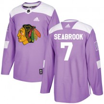 Men's Adidas Chicago Blackhawks Brent Seabrook Purple Fights Cancer Practice Jersey - Authentic