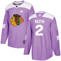 Men's Adidas Chicago Blackhawks Duncan Keith Purple Fights Cancer Practice Jersey - Authentic