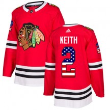 Men's Adidas Chicago Blackhawks Duncan Keith Red USA Flag Fashion Jersey - Authentic